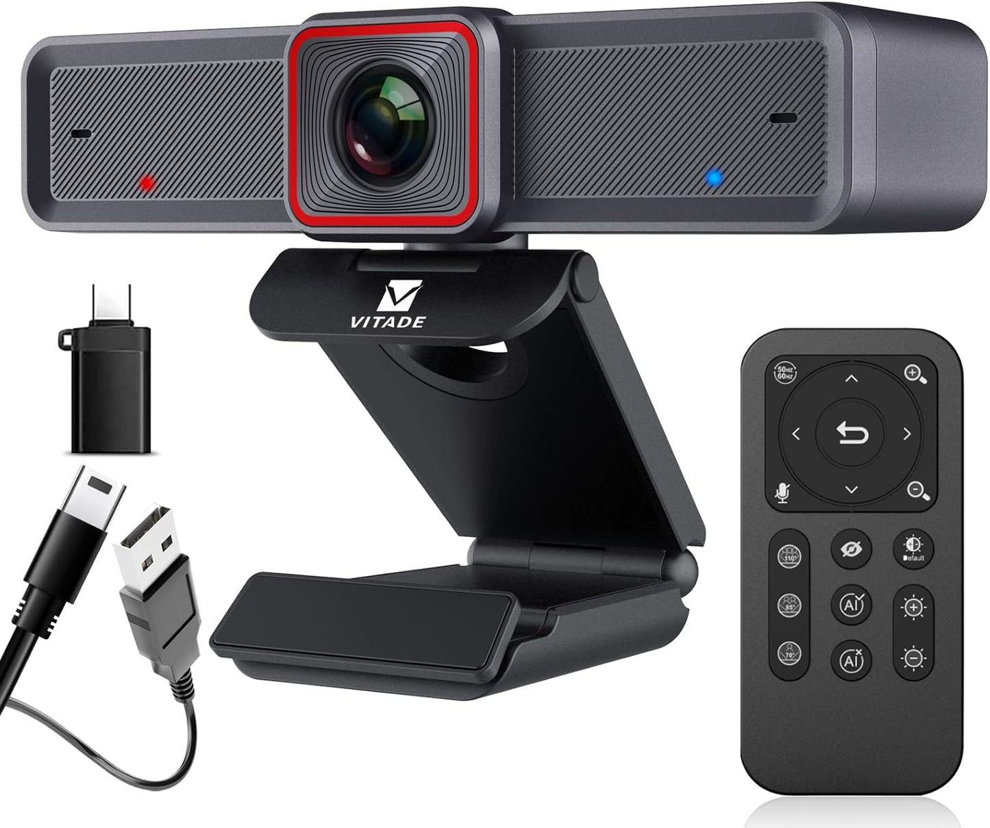 4K Webcam with AI-Powered Framing for Streaming and Video Calls