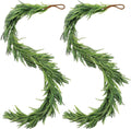 9 Ft Christmas Norfolk Pine Garland - Lush Real Touch Winter Greenery