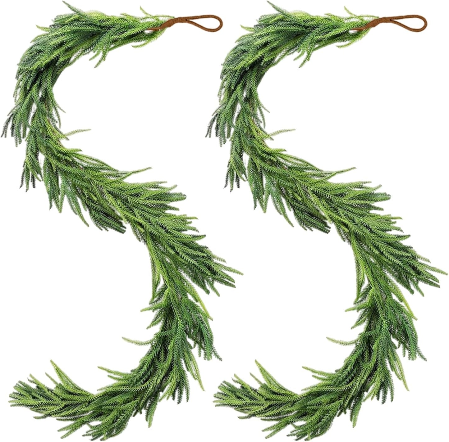 9 Ft Christmas Norfolk Pine Garland for Festive Winter Decor