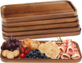 Solid Acacia Wood Serving Trays and Platters - Small Rectangle Set