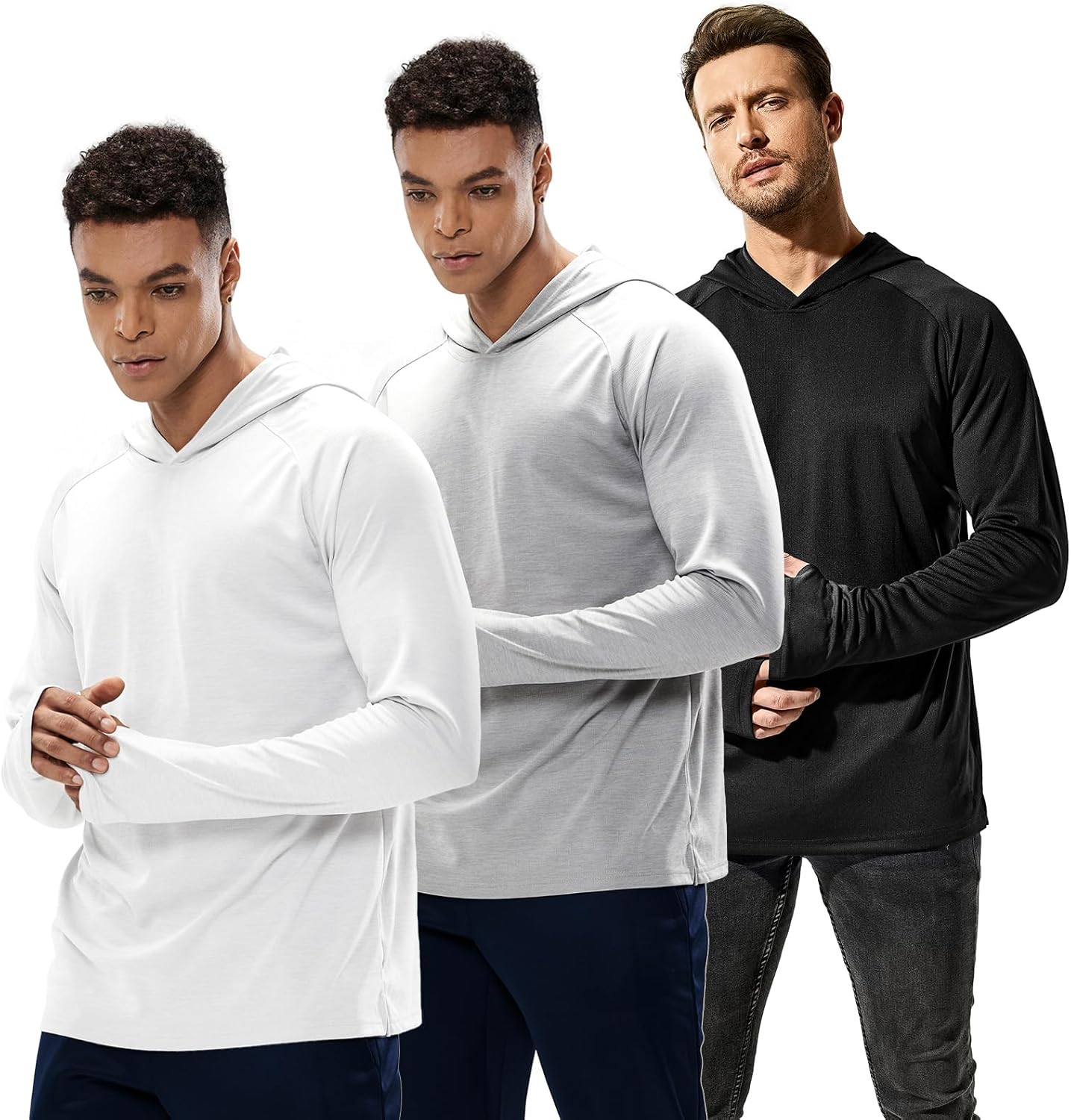 MIER Men's UPF 50+ Sun Protection Hoodie for Outdoor Activities
