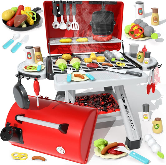 Interactive Smoke & Sound Toy BBQ Set for Kids 3-5