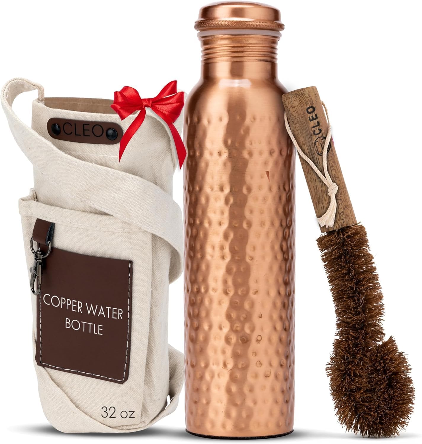 100% Pure Copper Water Bottle for Drinking, 32 Oz Leak-Proof