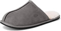 OOW Mens Slippers Genuine Suede House Slippers for Men