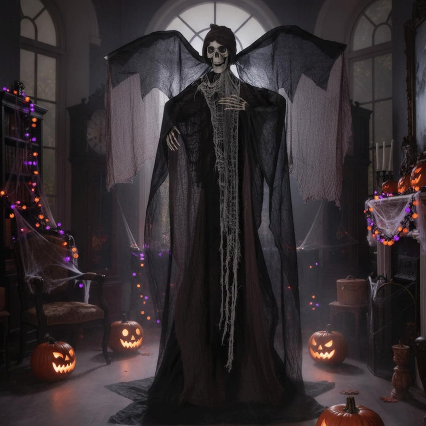 Sound-Activated Life Size Skeleton with Creepy Sounds and Lights