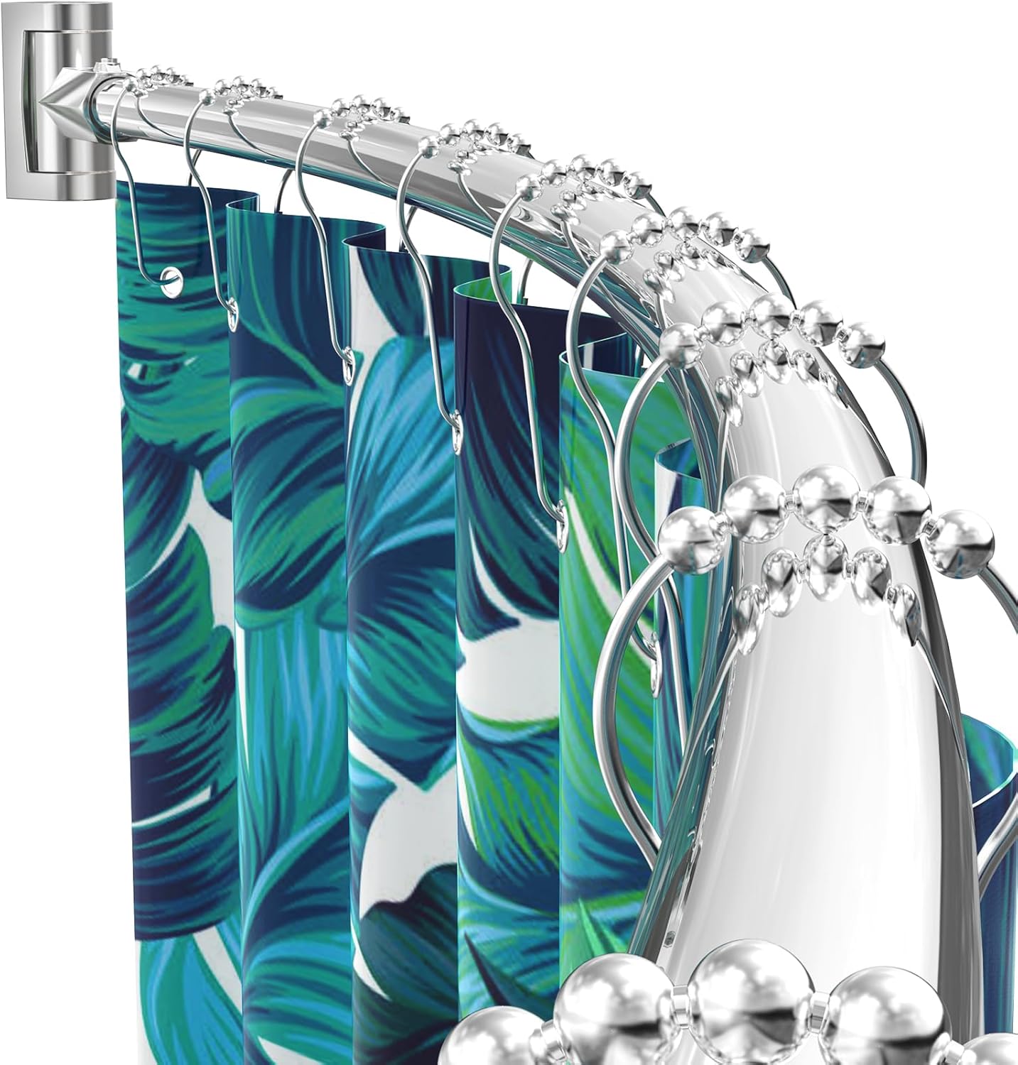 Curved Shower Curtain Rod Adjustable 38-72 Inches for Bathrooms