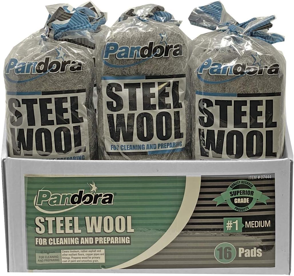 Pandora Steel Wool #1 Medium Grade 240 Pads for Effective Cleaning