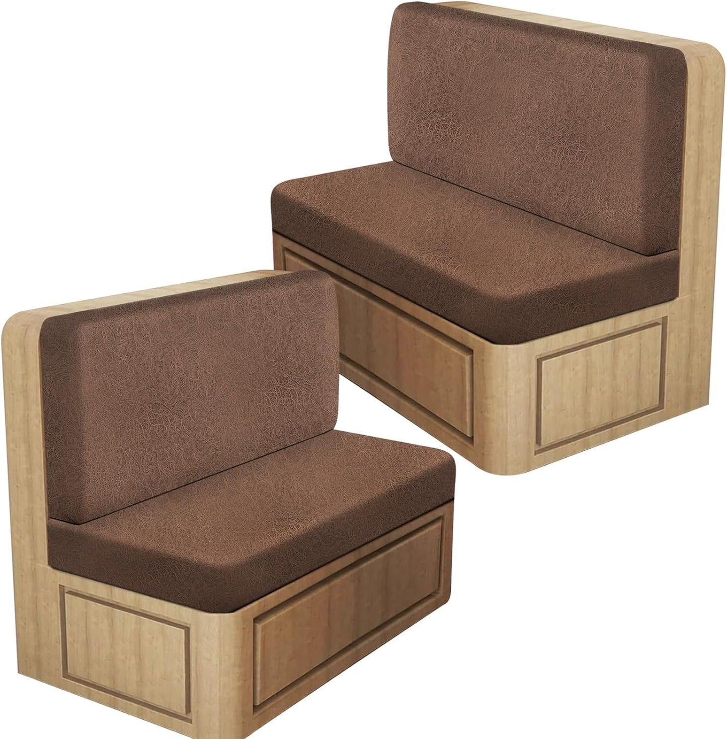 Leather Look RV Dinette Cushion Covers for Travel Trailers