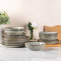 AmorArc Ceramic Dinnerware Set 12pc - Handmade Reactive Glaze Service