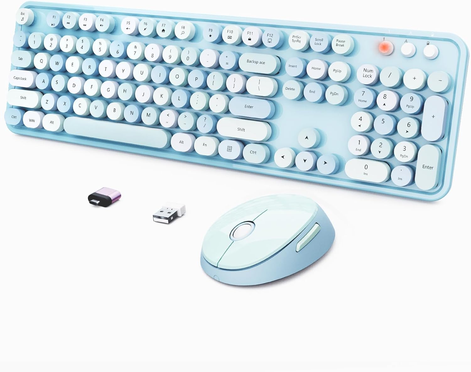 SkyGive Retro Round Keycaps Wireless Keyboard Set