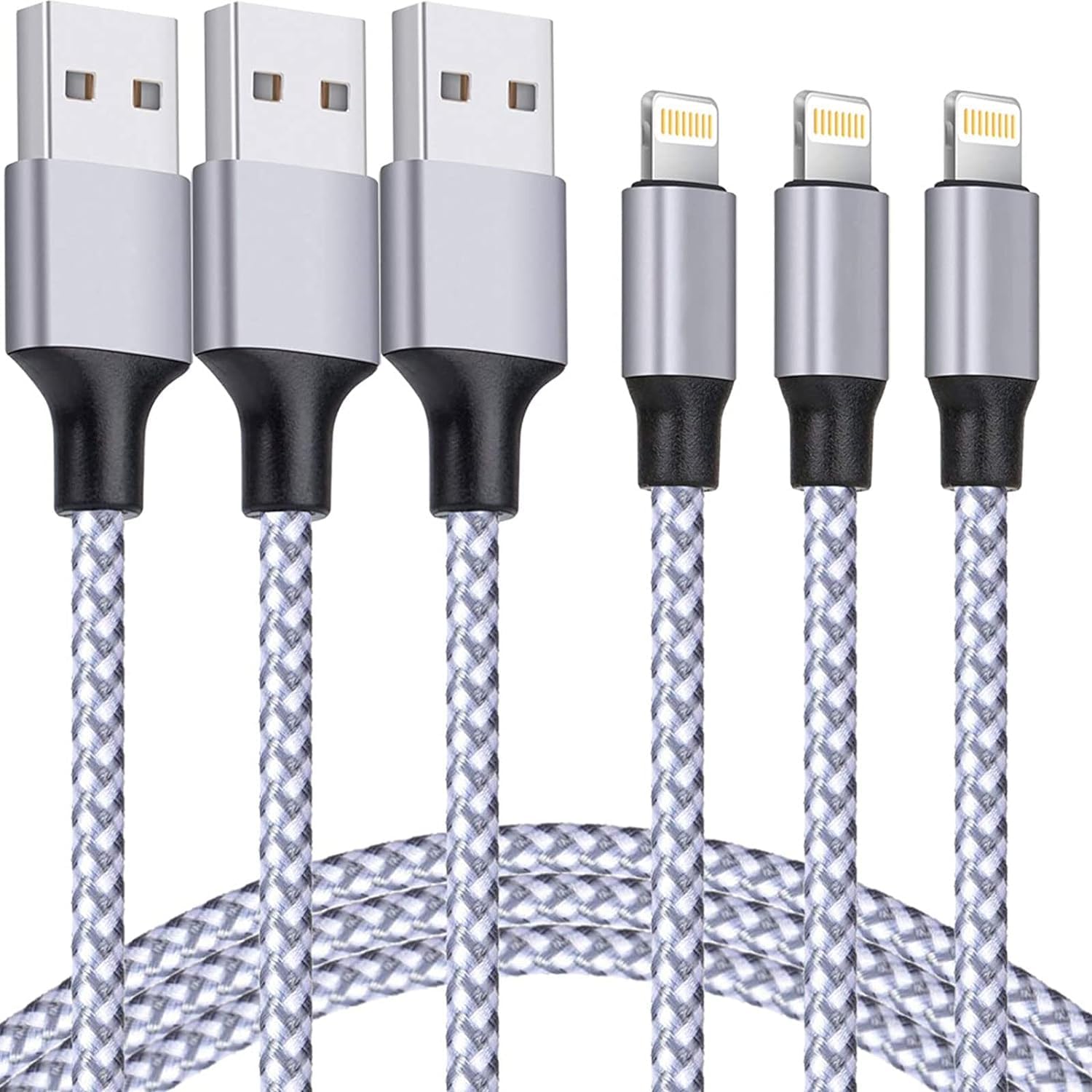 Fast Charging 6FT Lightning Cable 3Pack - Apple MFi Certified