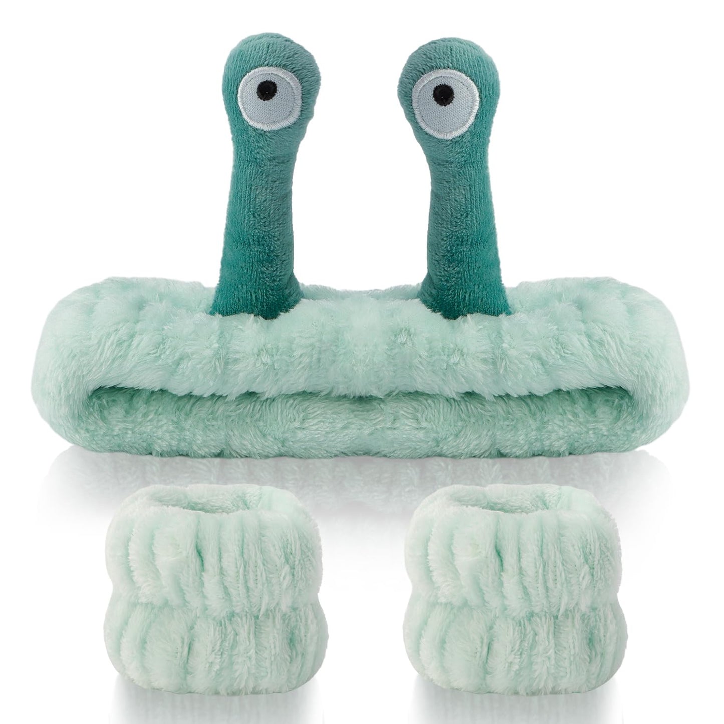 SuPoo Snail Face Wash Set, Green Microfiber, Spa & Sports Towels