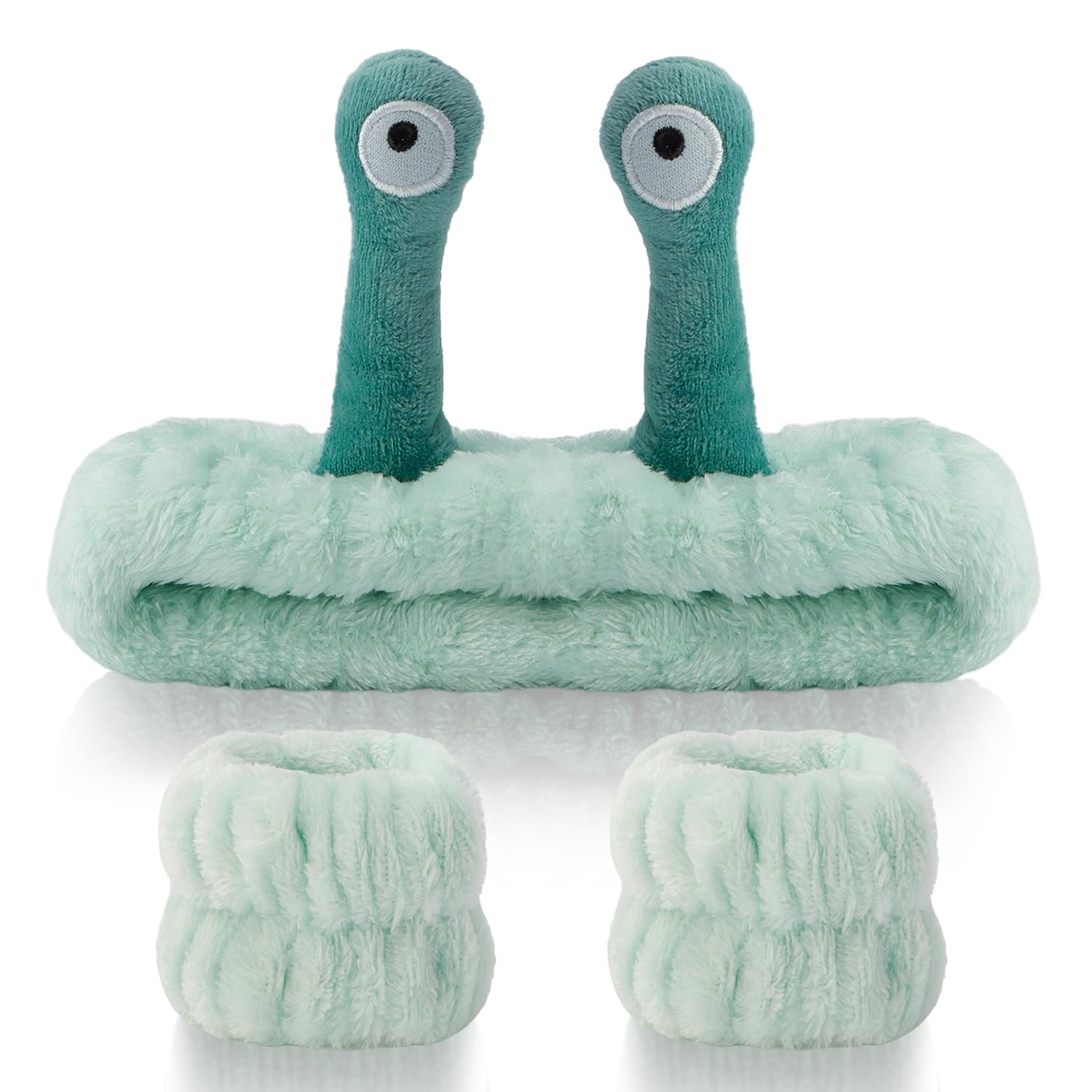 SuPoo Snail Face Wash Set, Green Microfiber, Spa & Sports Towels