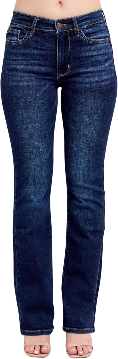 Judy Blue Mid Rise Dark Wash Classic Bootcut Jeans for Comfort
