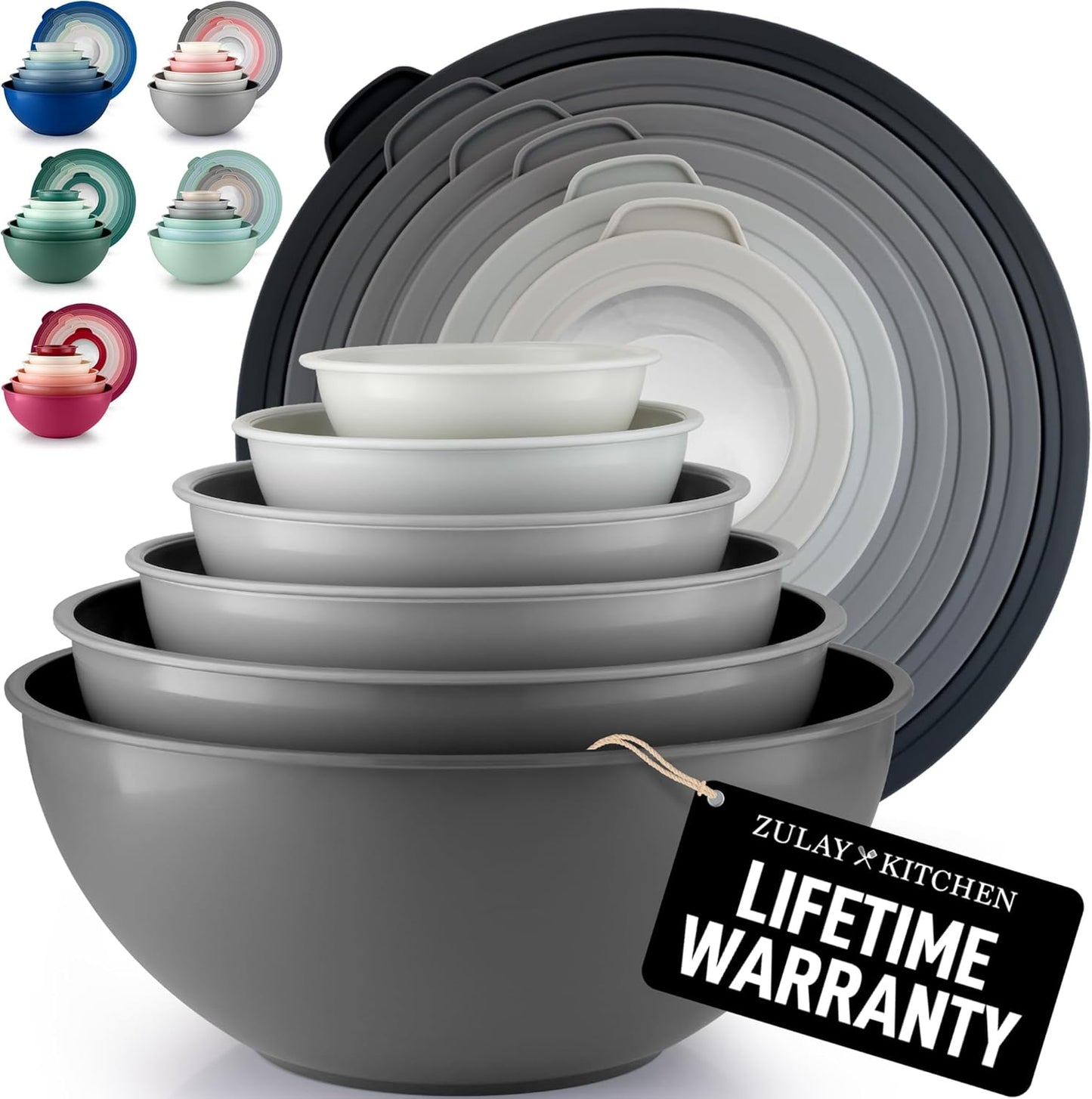 Nesting Mixing Bowls Set with Lids - Colorful and Durable