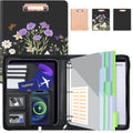 Clipboard with Storage Leather Padfolio - Organized Letter Size