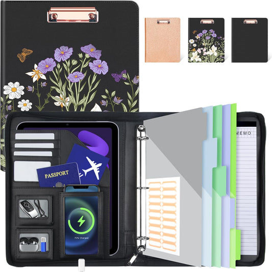 Clipboard with Storage for Men Women - Leather Padfolio Portfolio