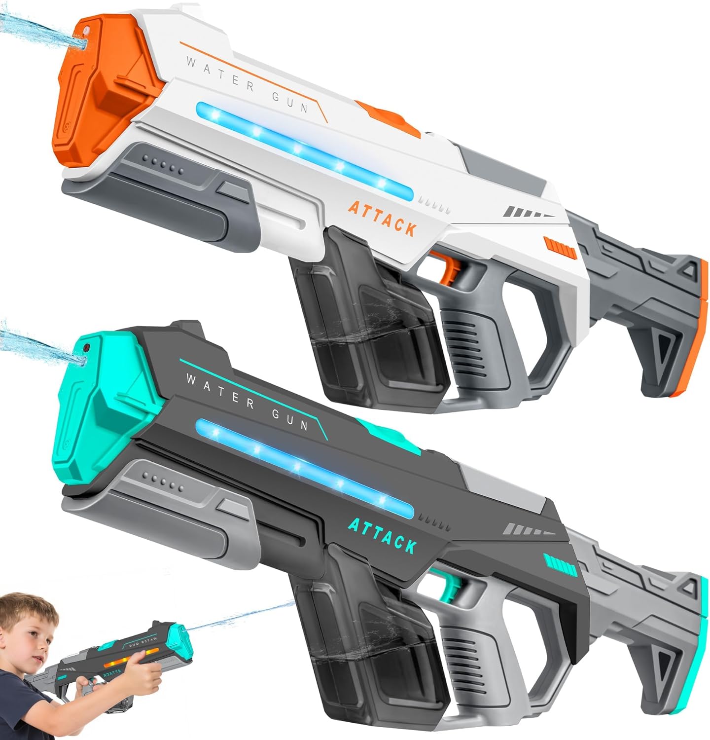 Powerful Electric Water Guns for Kids and Adults - 2 Pack