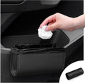 Car Trash Can Leather Door Organizer - Compact Foldable Bin