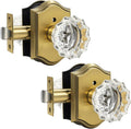 KNOBWELL Glass Door Knobs Interior Privacy Set - Vintage Crystal