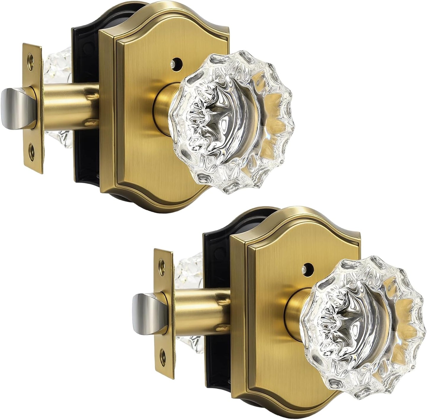 Vintage Privacy Crystal Door Knobs for Bedroom & Bathroom