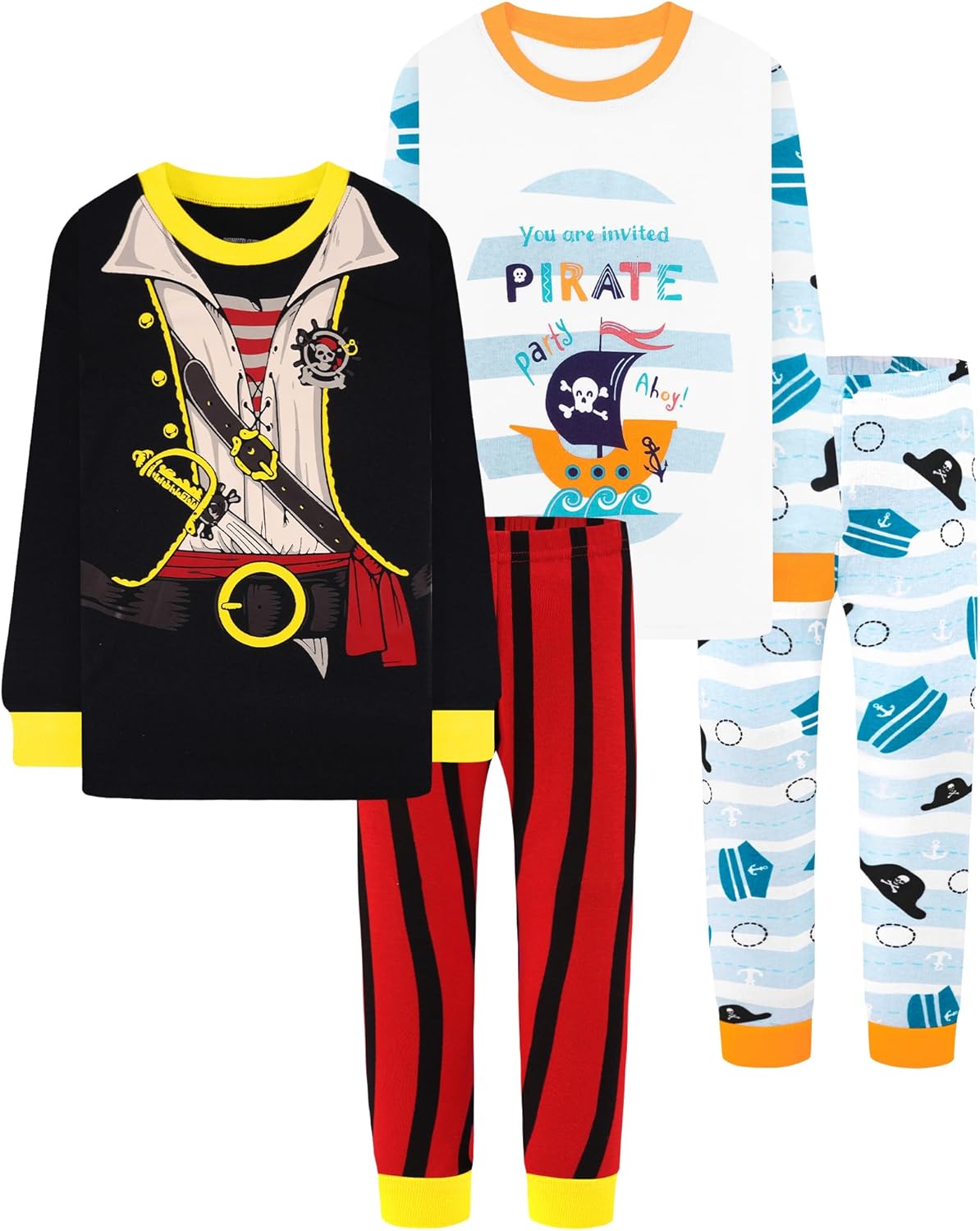 Boys Long Sleeve Pajamas Set for 18 Months to 12 Years Old