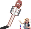 Wireless Karaoke Microphone for Kids and Adults - Portable 4-in-1 Rose