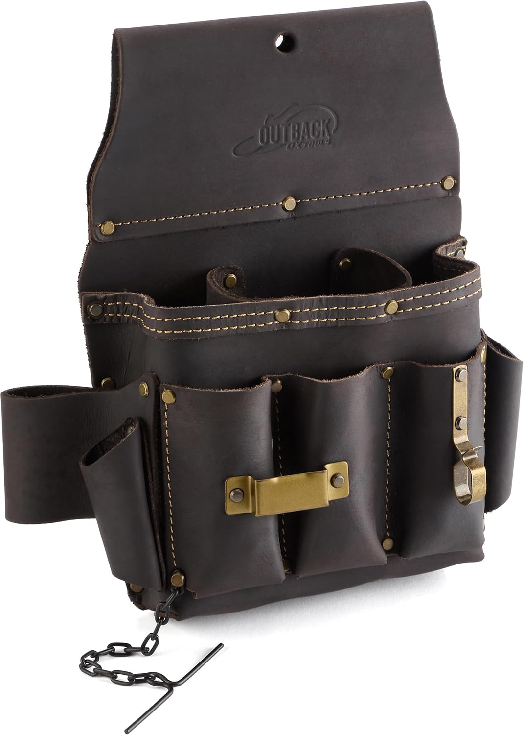 Heavy-Duty Oil-Tanned Leather Tool Pouch Set for Professionals