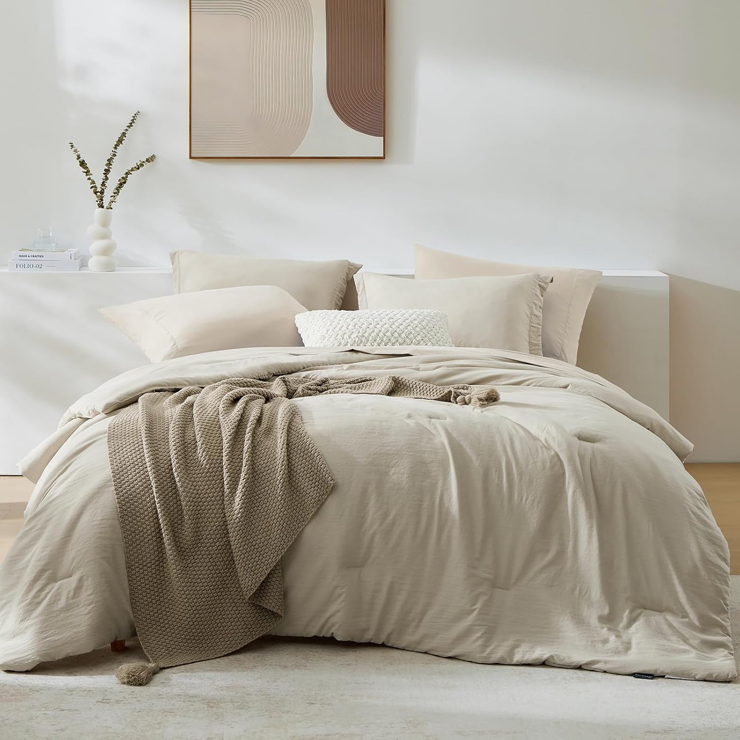 WRENSONGE King Size Comforter Set - 7 Piece Soft Bedding Set