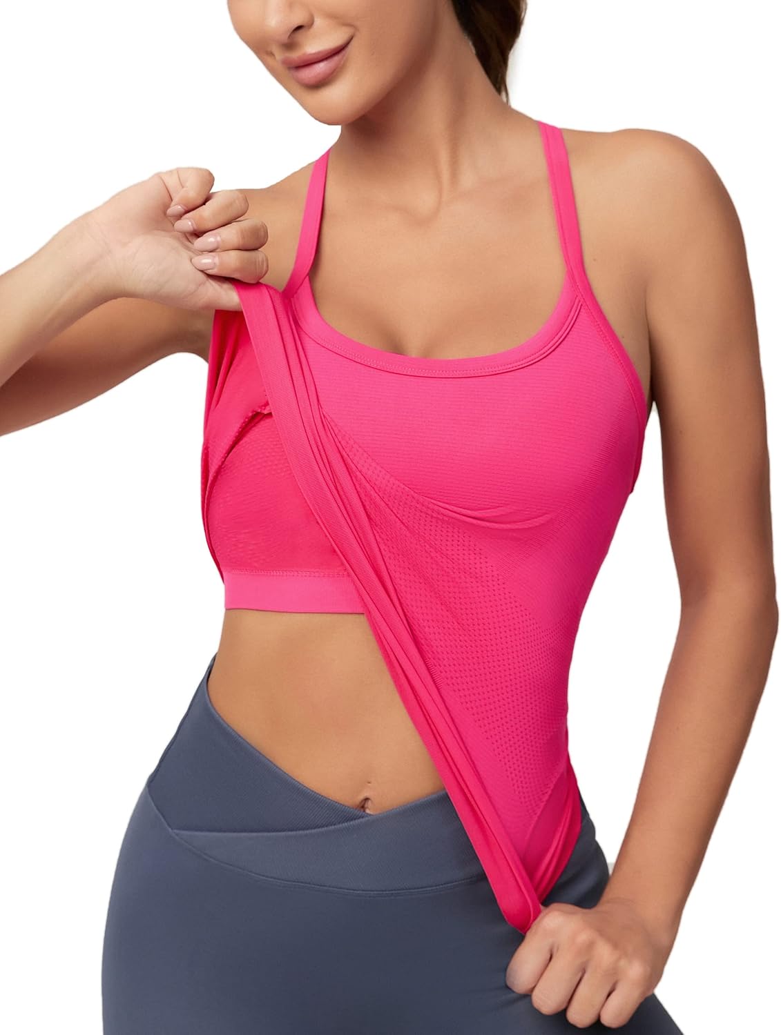 MathCat 2-in-1 Workout Tank - Built-In Support!