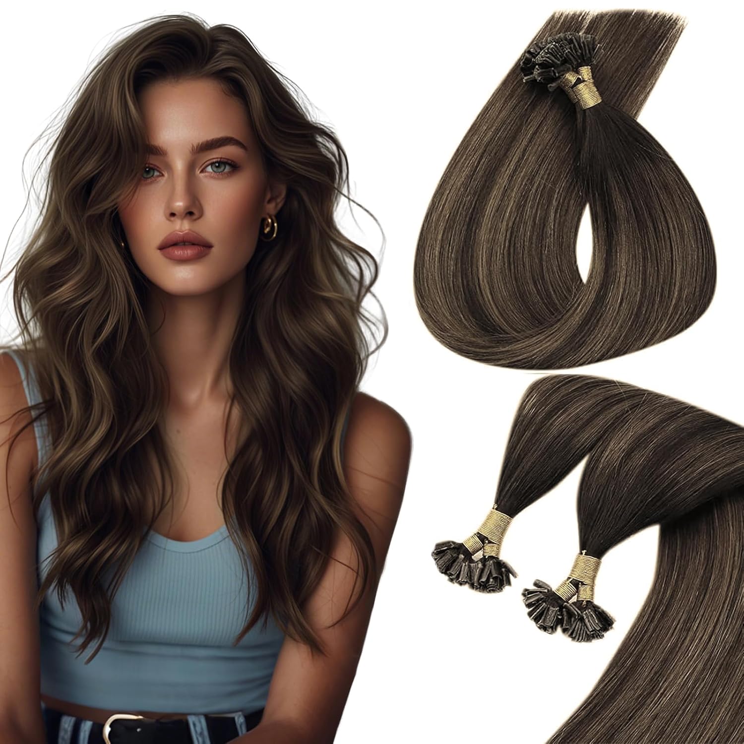 U Tip Hair Extensions Real Human Hair for Natural Volume Boost