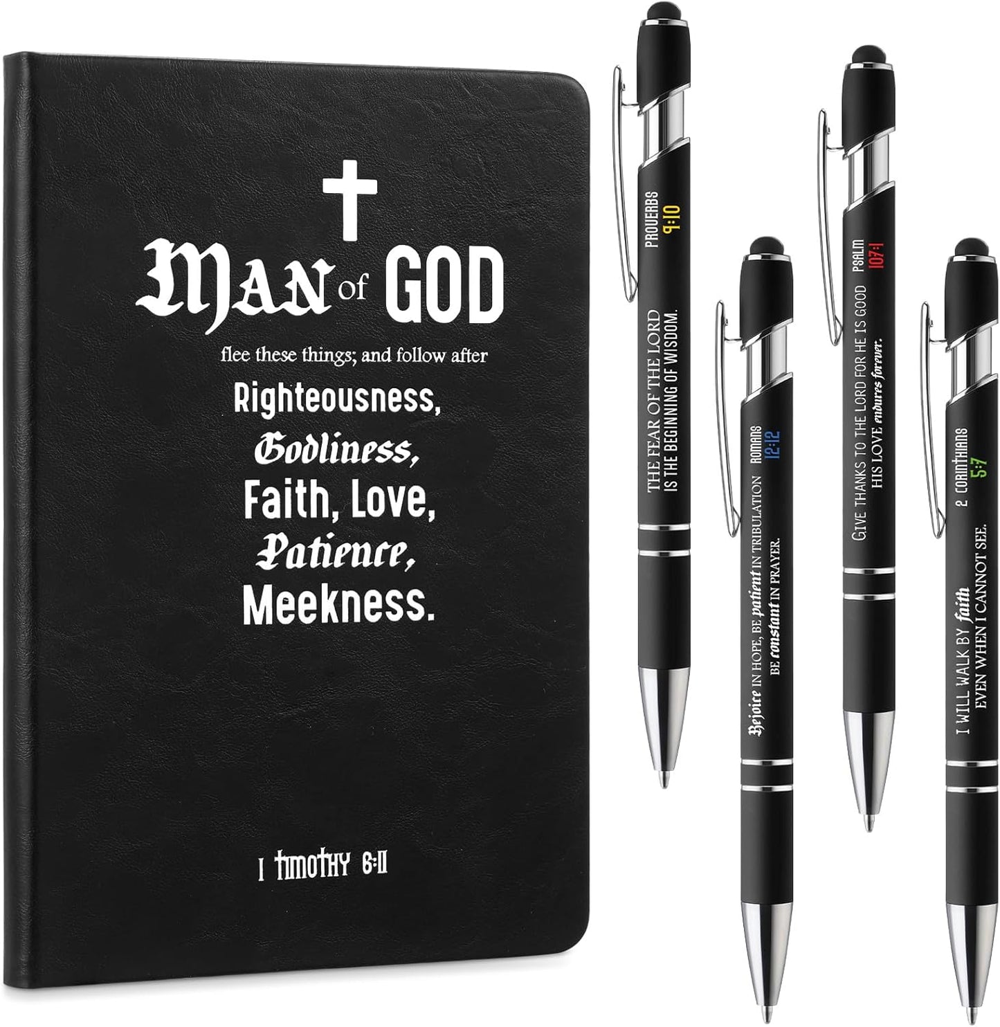 Black Leather Bible Journal Set: Inspiring Christmas Gift 