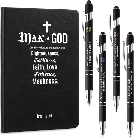 Black Leather Bible Journal Set: Inspiring Christmas Gift 