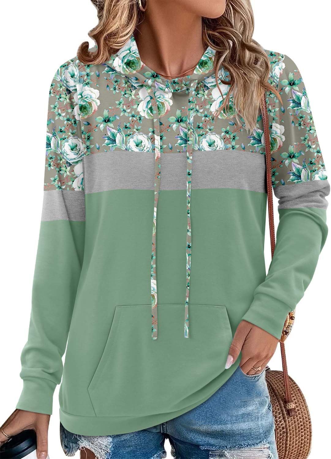 Angerella Hoodies for Women Camo Leopard Print Pullover Sweatshirt