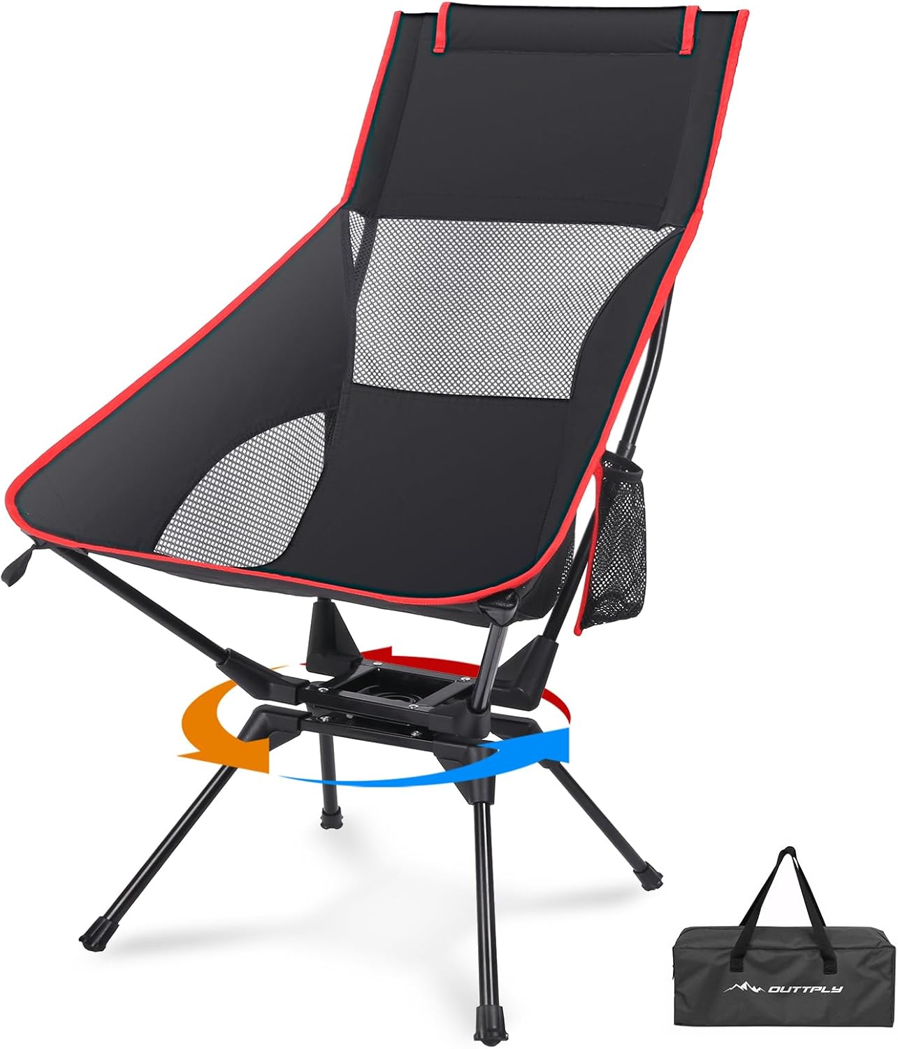 Portable High Back Swivel Chair for Outdoor Activities