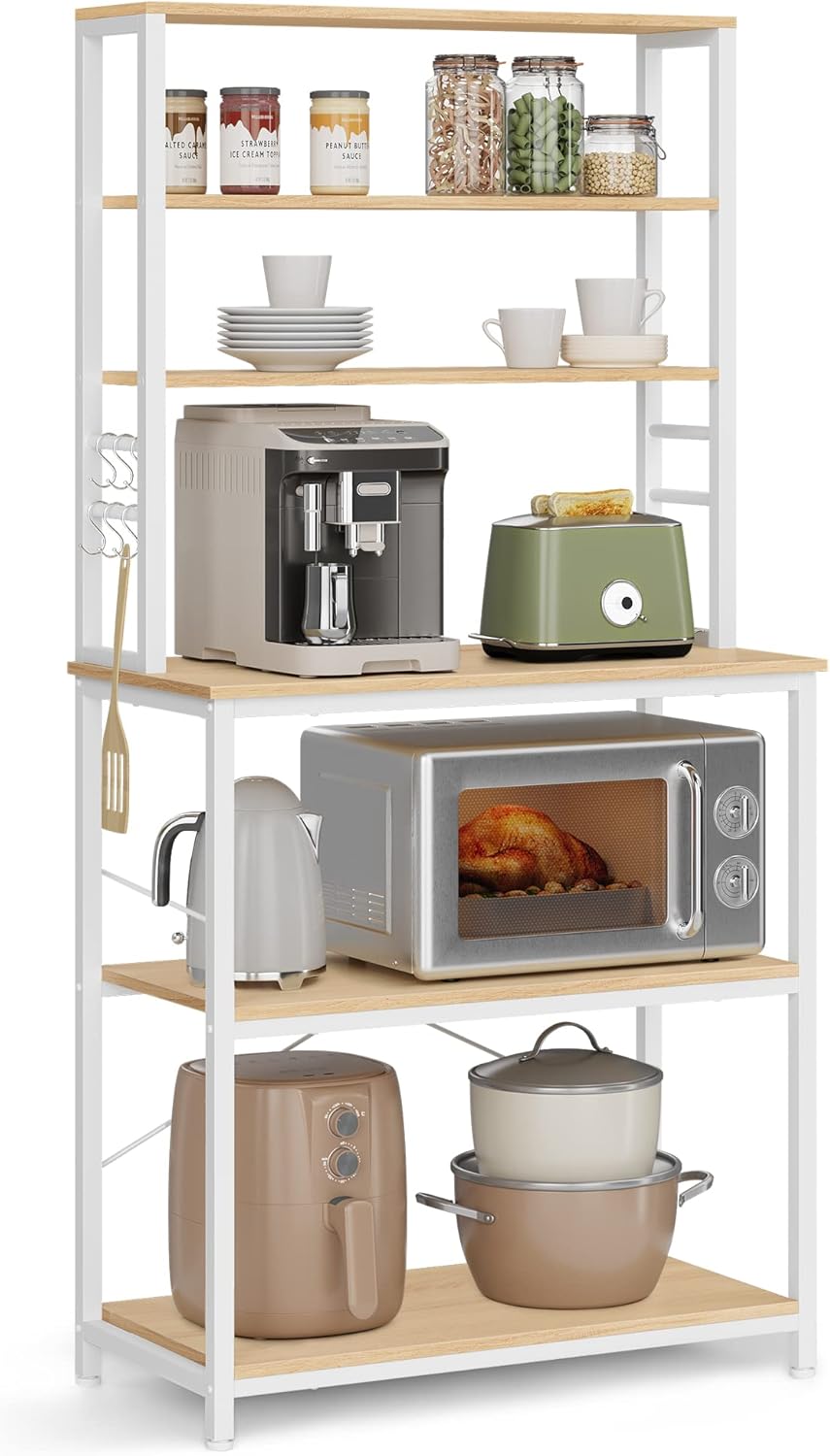 VASAGLE Coffee Bar Baker's Rack with Storage for Kitchen Use
