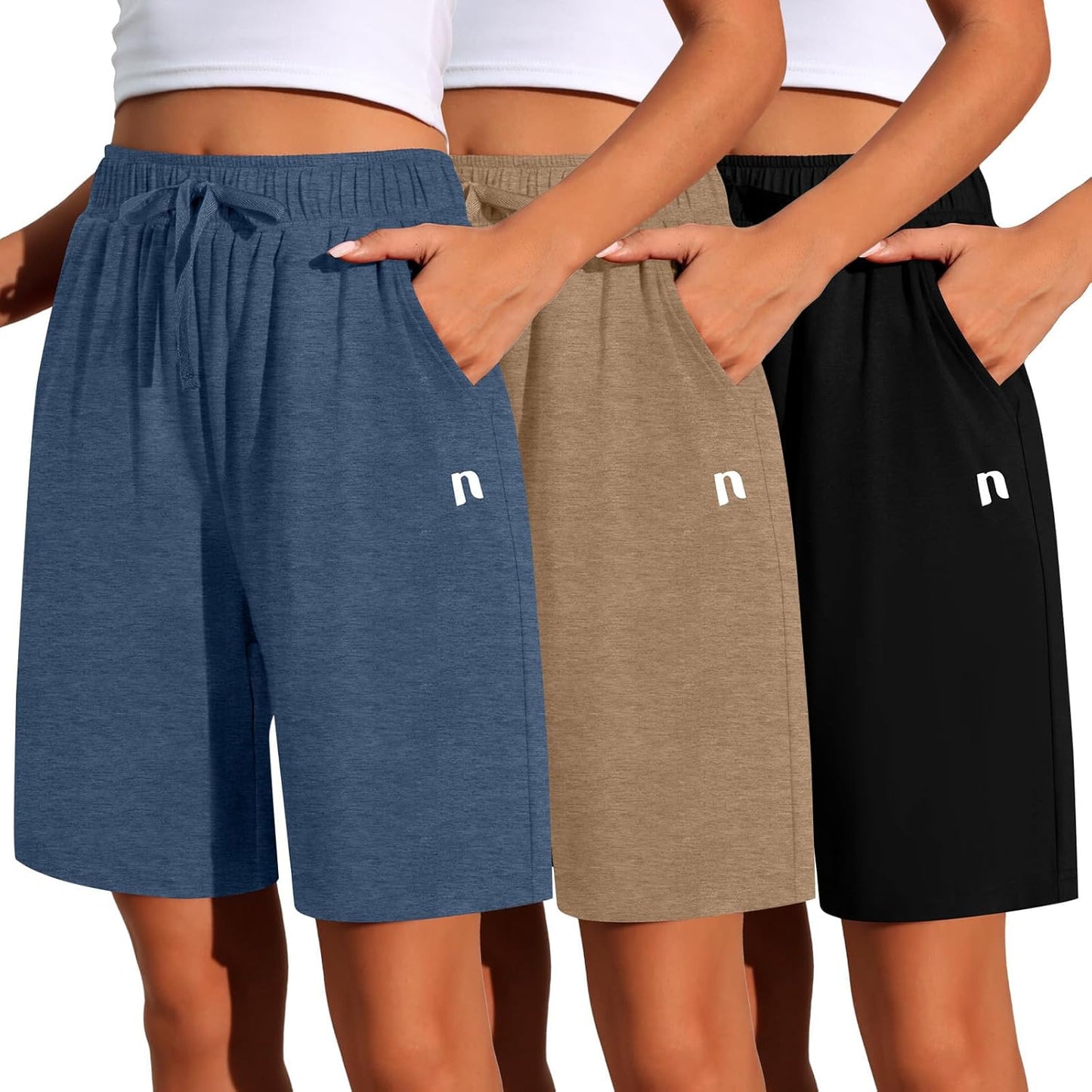 Neer Women's Quick Dry Bermuda Athletic Shorts with Pockets