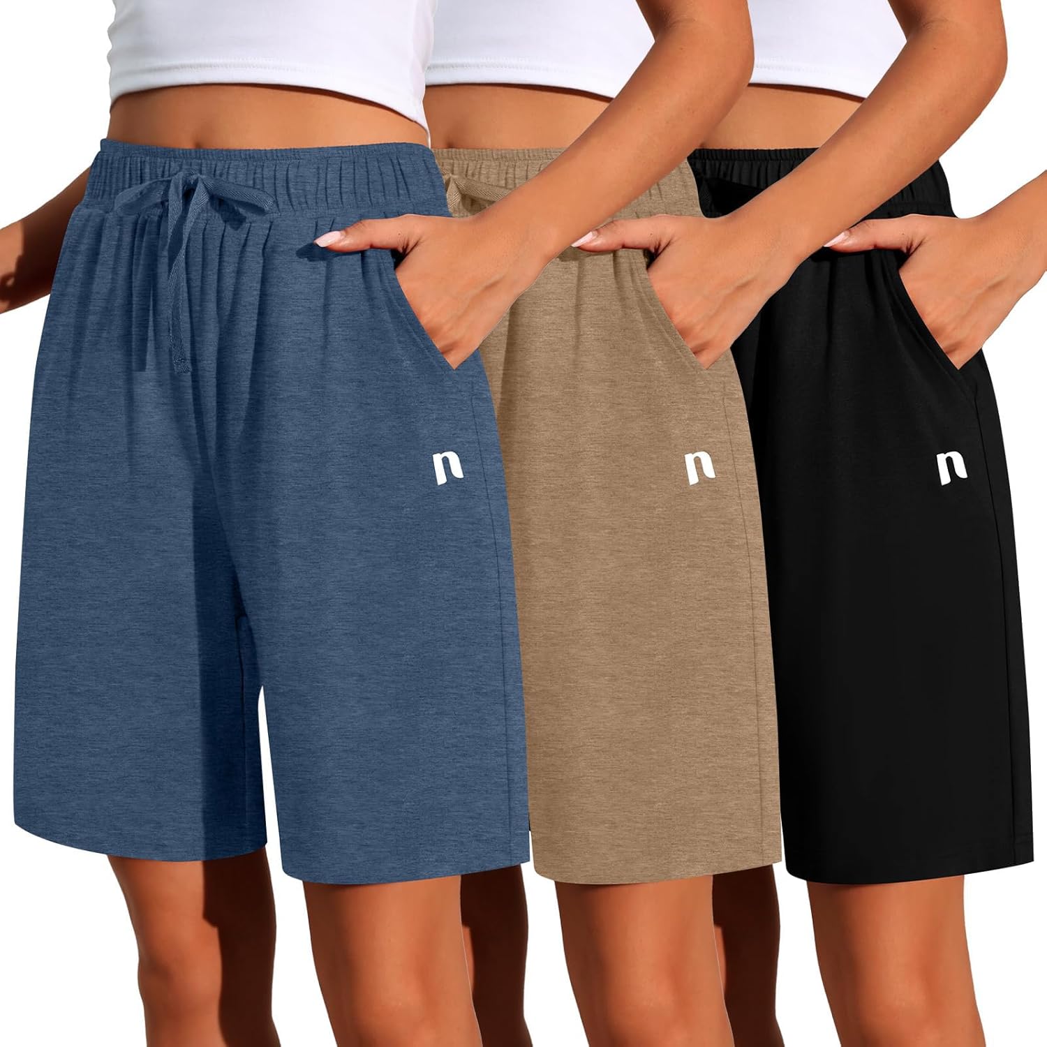 Neer Women's Quick Dry Bermuda Athletic Shorts with Pockets