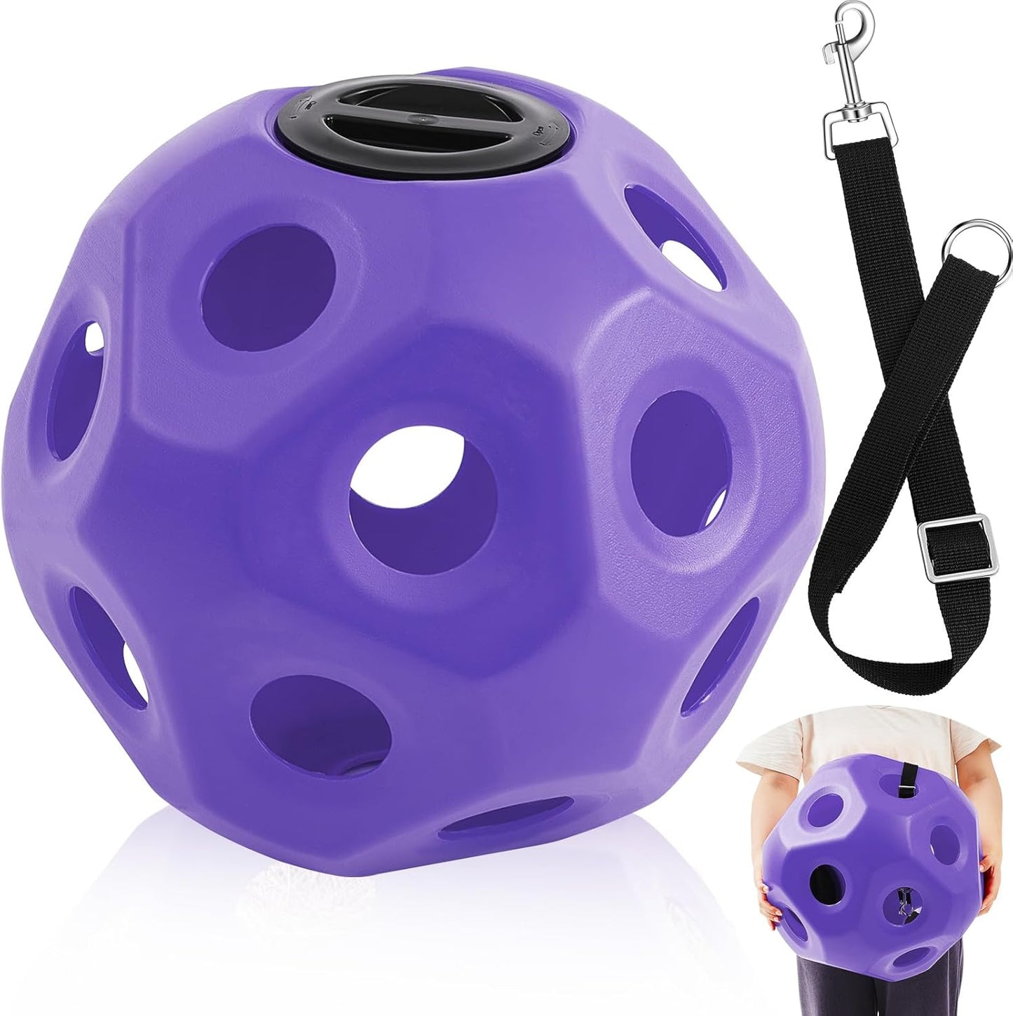 15.75 Hay Ball for Horses with Hanging Strap for Slow Feeding