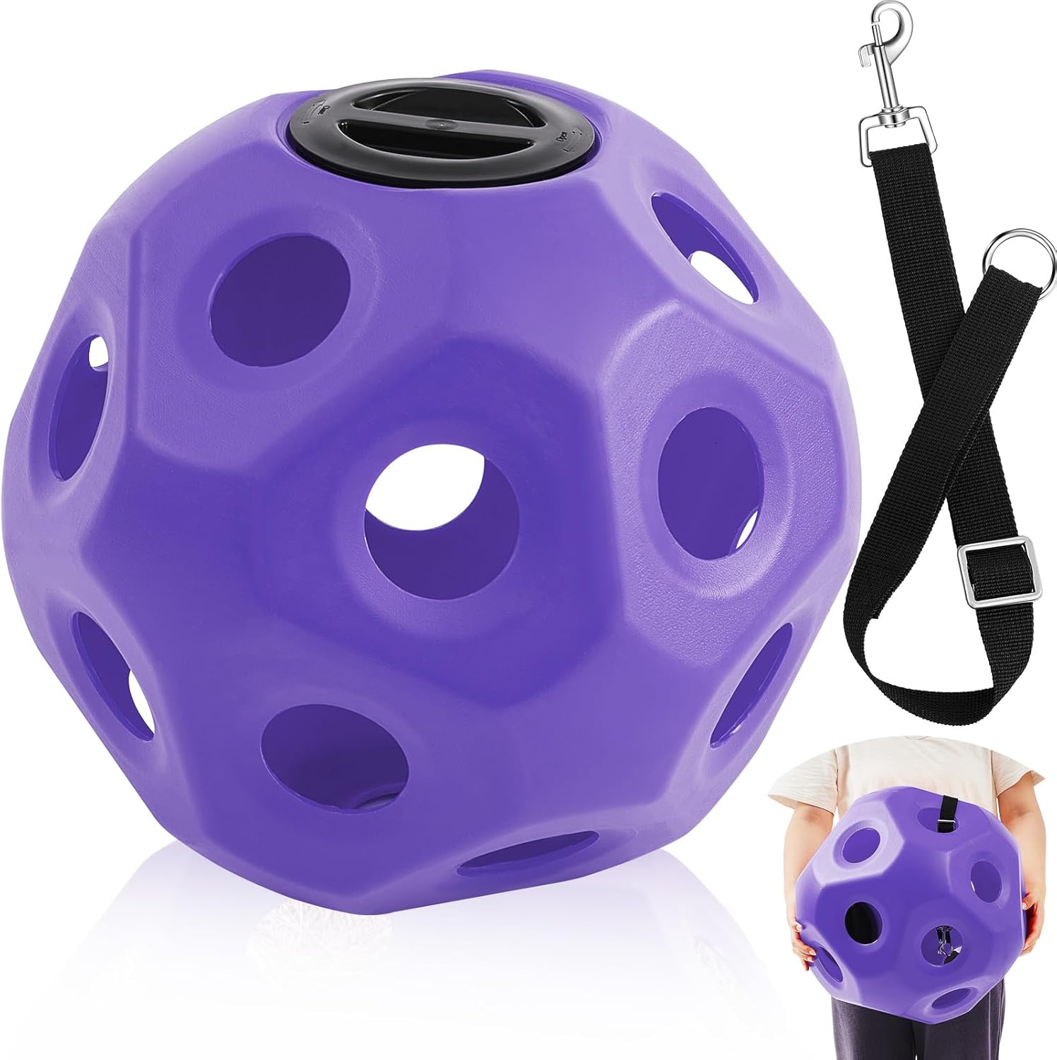 15.75 Hay Ball for Horses with Hanging Strap for Slow Feeding