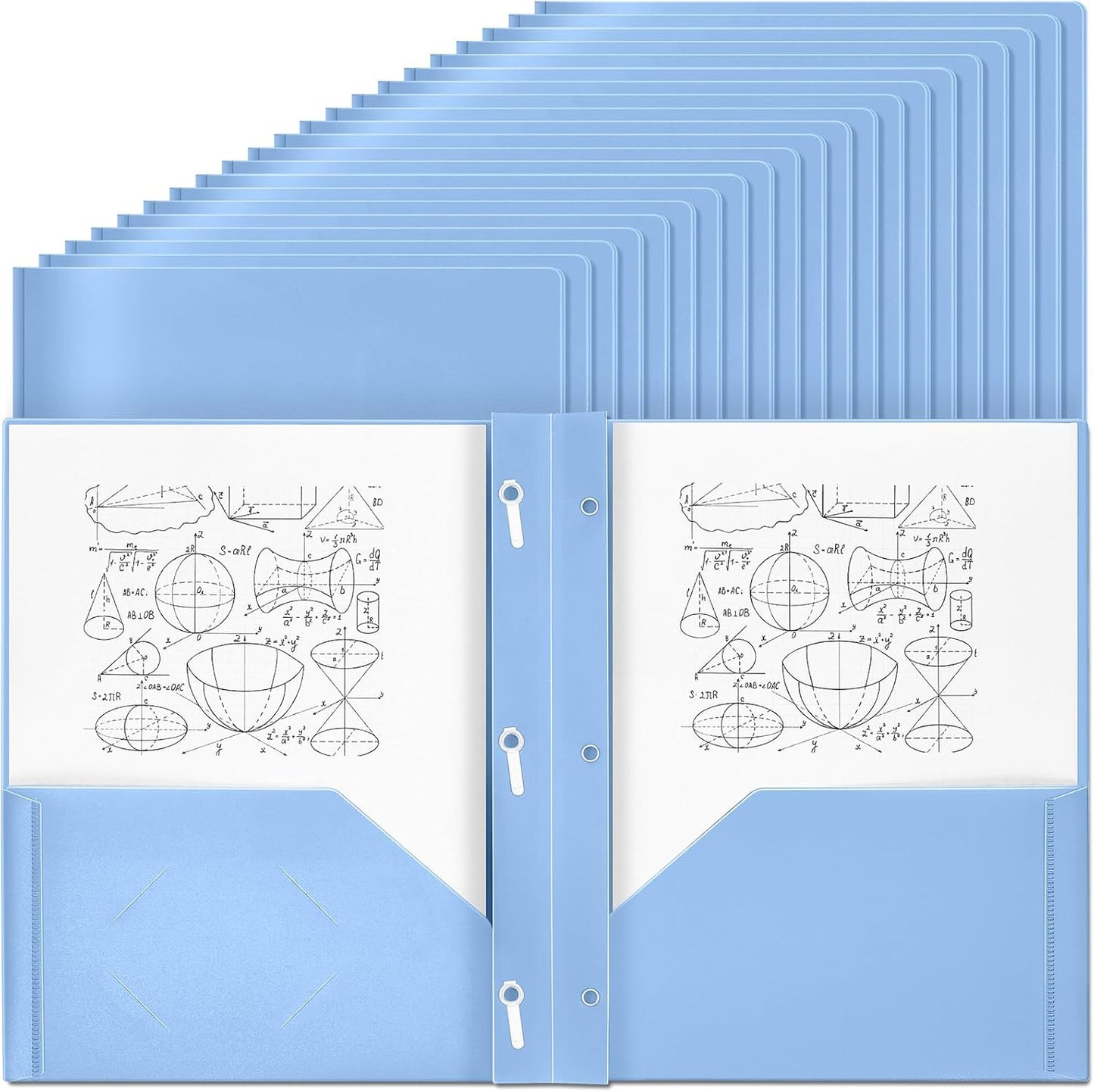 Lincia 100 Pcs Plastic Folders with Pockets for Organization
