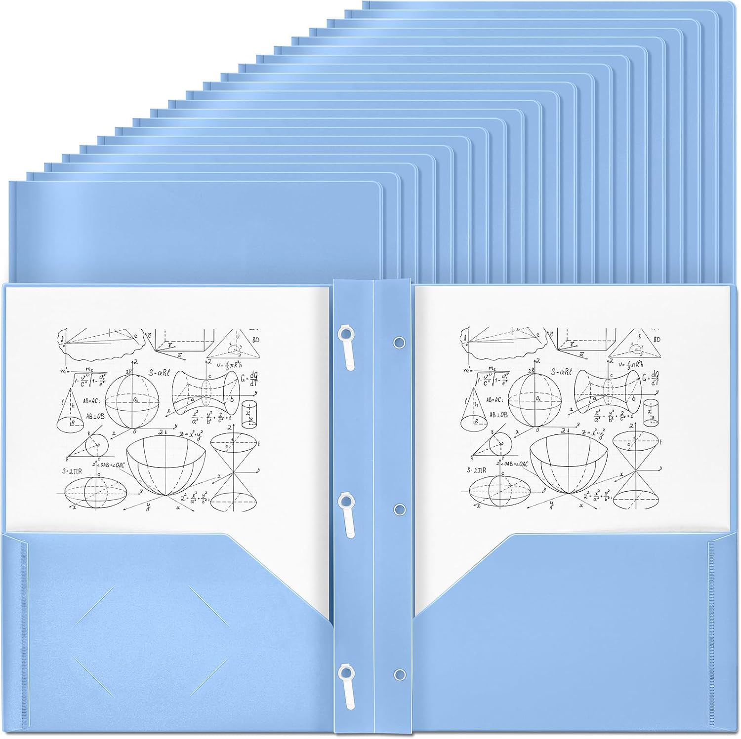 Lincia 100 Pcs Plastic Folders with Pockets for Organization