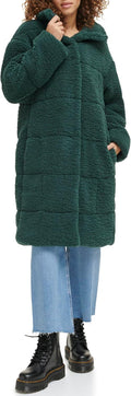 Levi's Womens Patchwork Quilted Teddy Coat - Cozy Long Sherpa Women's