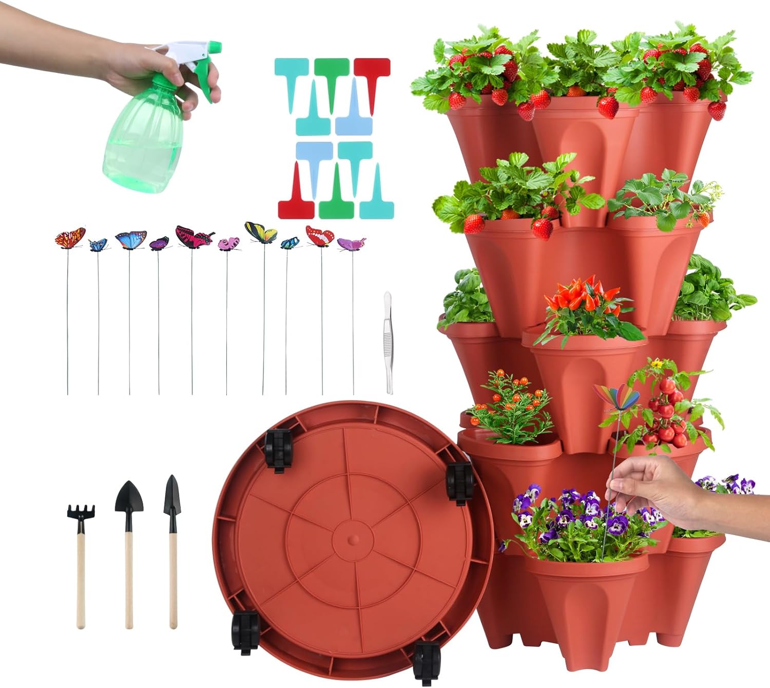 DUNCHATY Stackable Planter for Vertical Gardening and Herbs