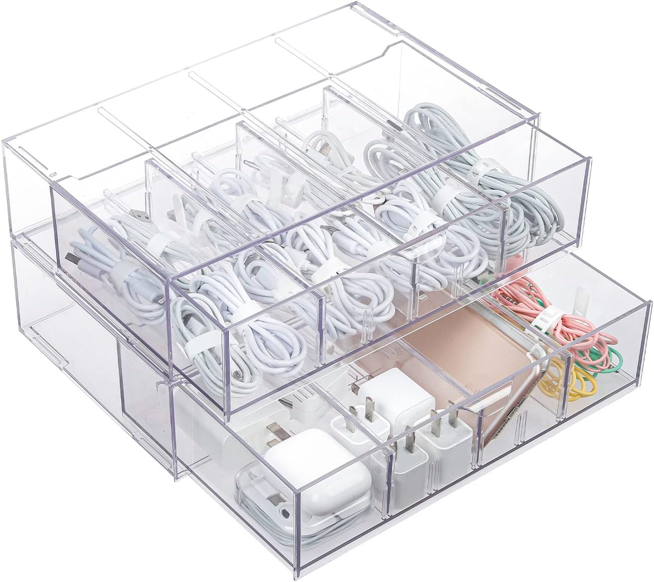 Yesesion Clear Cable Organizer Drawer ~ Tidy Desk