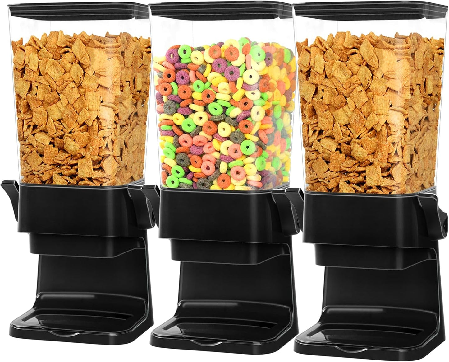Large Cereal Dispenser Countertop for Dry Food Storage - 3 Pack