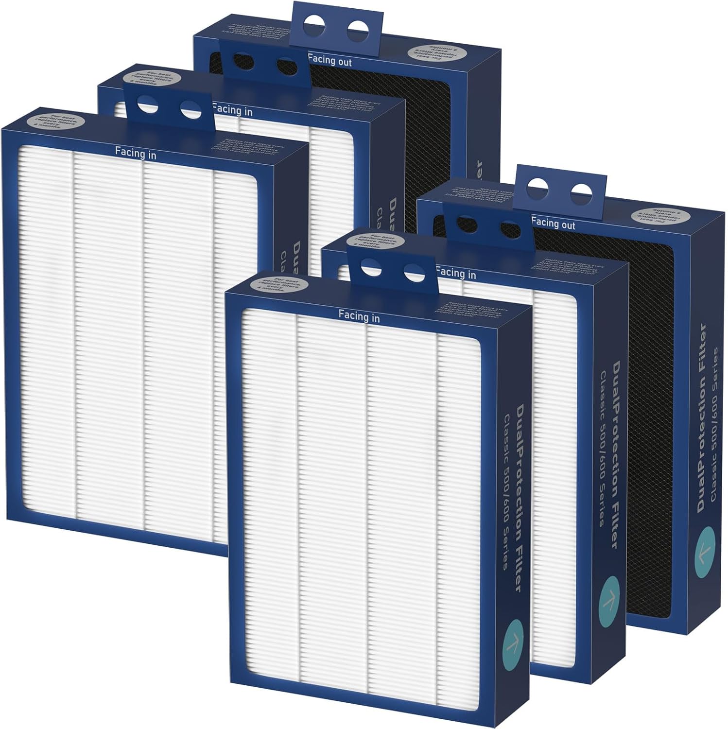 6-Pack Classic 500/600 Series HEPA Filter Replacement for Purifiers