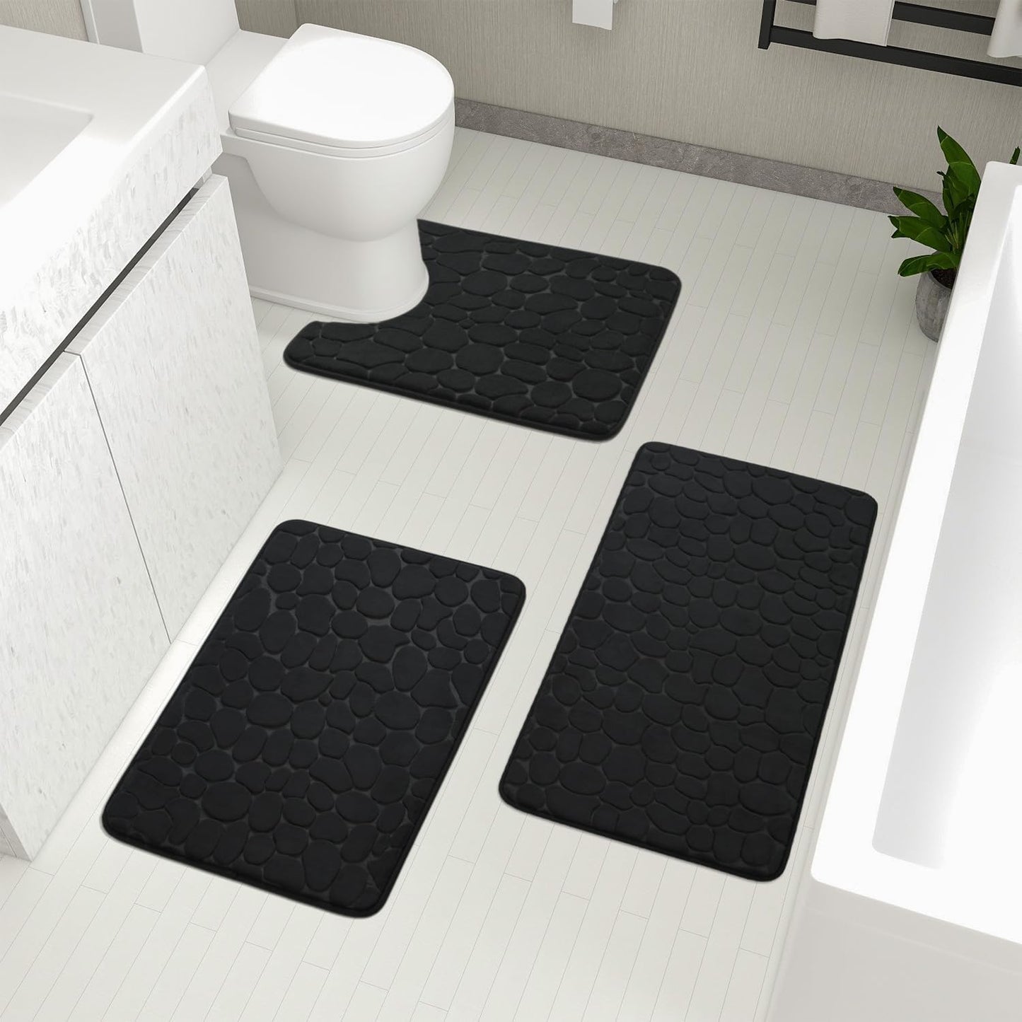 YIHOUSE Bathroom Rugs Sets 3 Piece for Ultimate Comfort