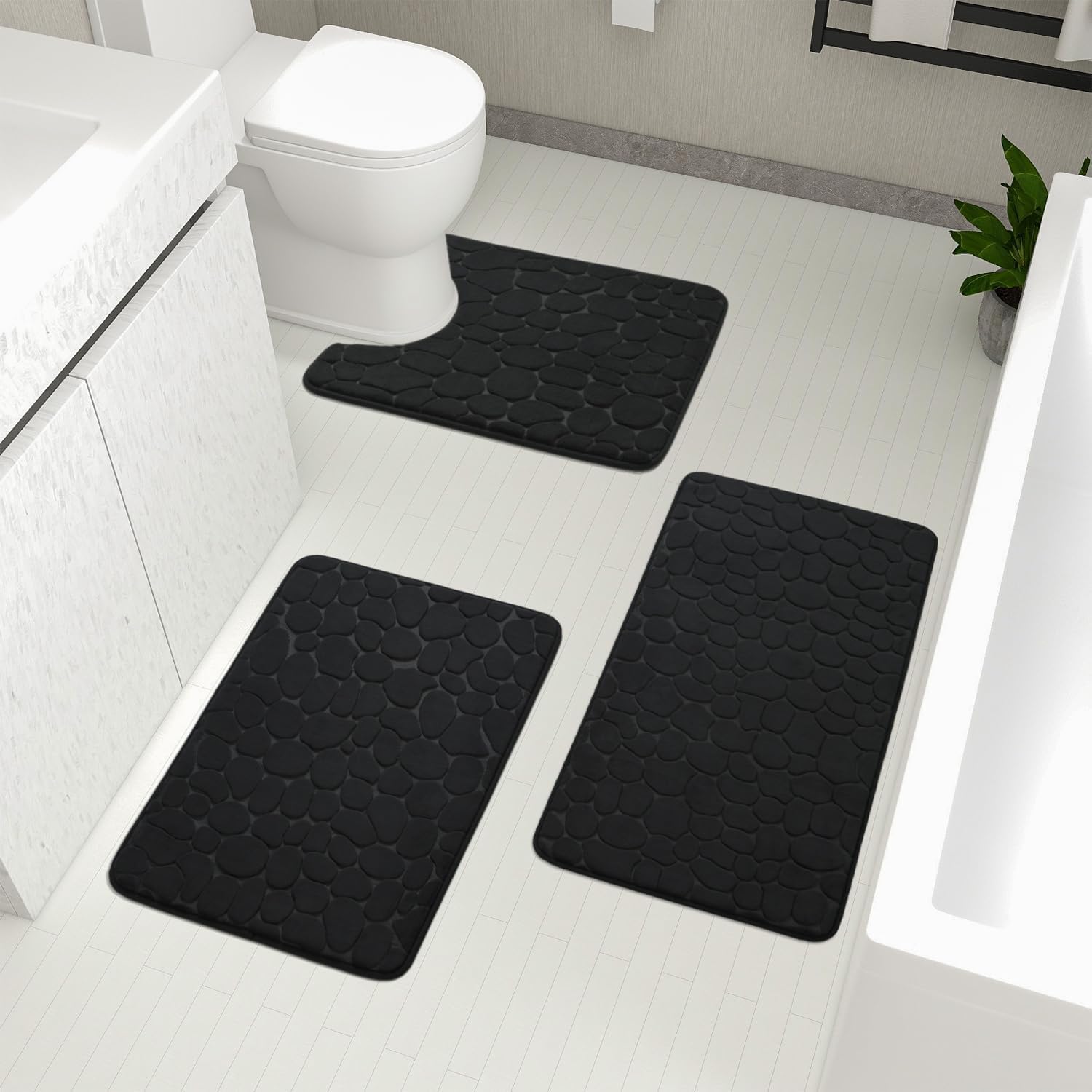 YIHOUSE Bathroom Rugs Sets 3 Piece for Ultimate Comfort