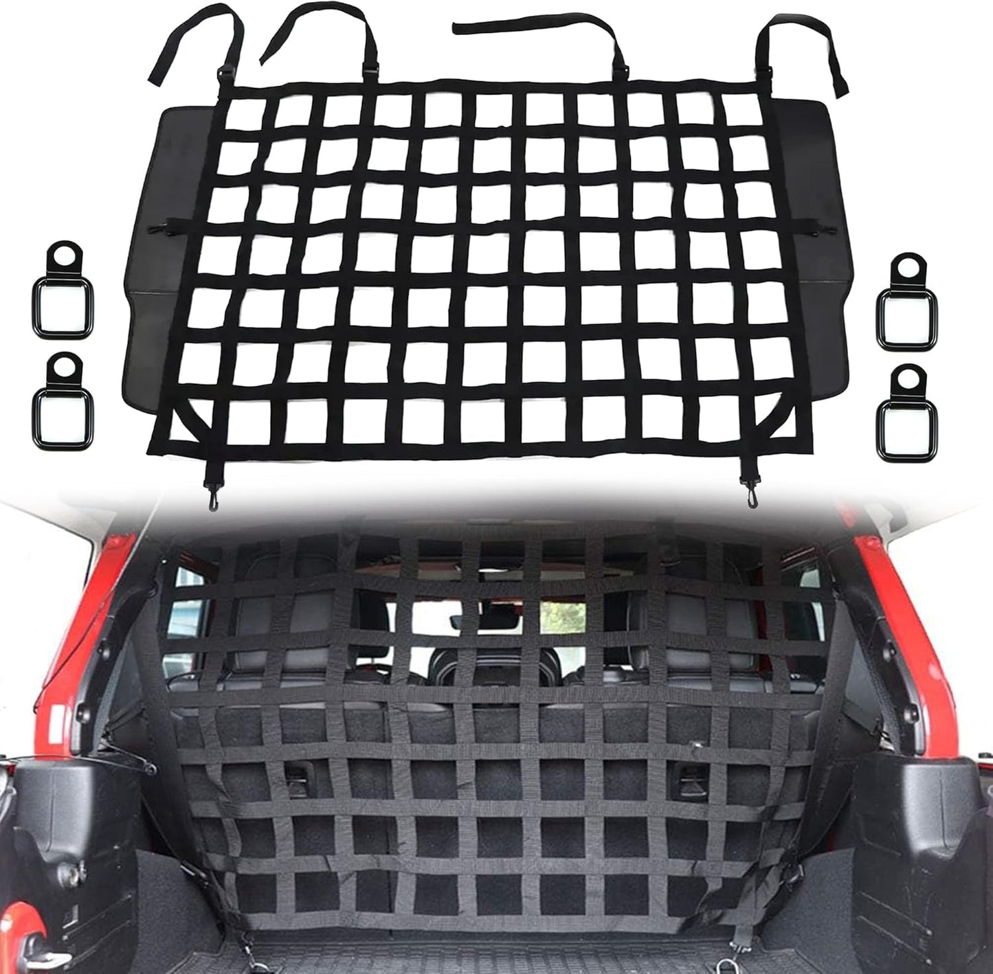 G Dog Barrier Cargo Net for Jeep Wrangler JK JL 2007-2025